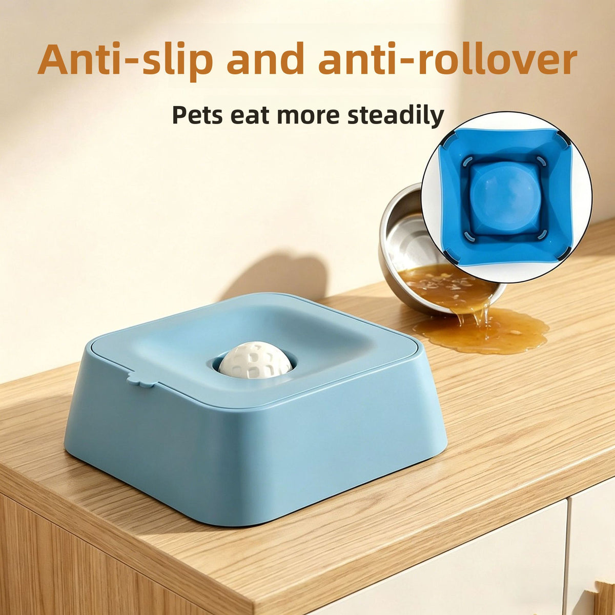 Slow Feeder Dog Bowl with Licking Ball