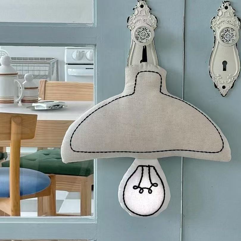 Creative Cute Bulb-Shaped Fabric Wall Light Touch Switch LED Night Light
