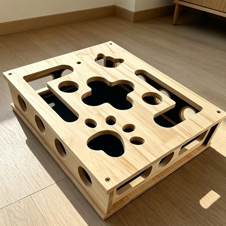 Wooden Cat Puzzle Toy Box