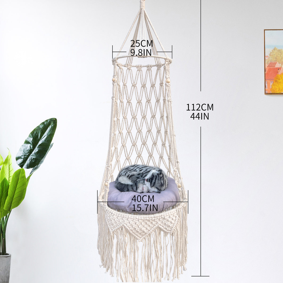 Bohemian Hand-Woven Cat Hammock Hanging Bed