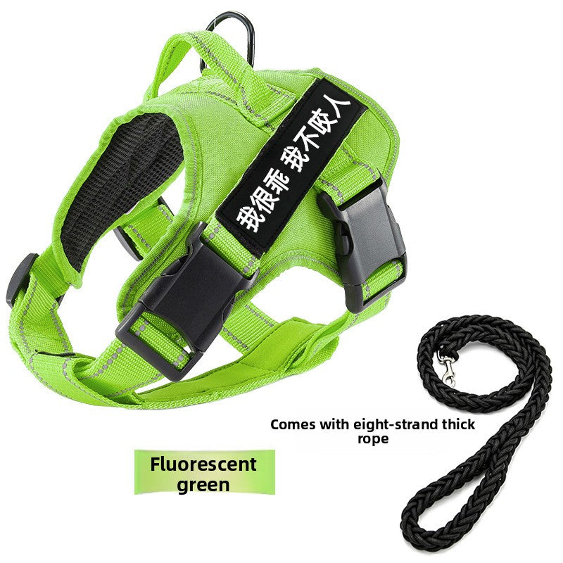 Dog walking vest-style chest harness