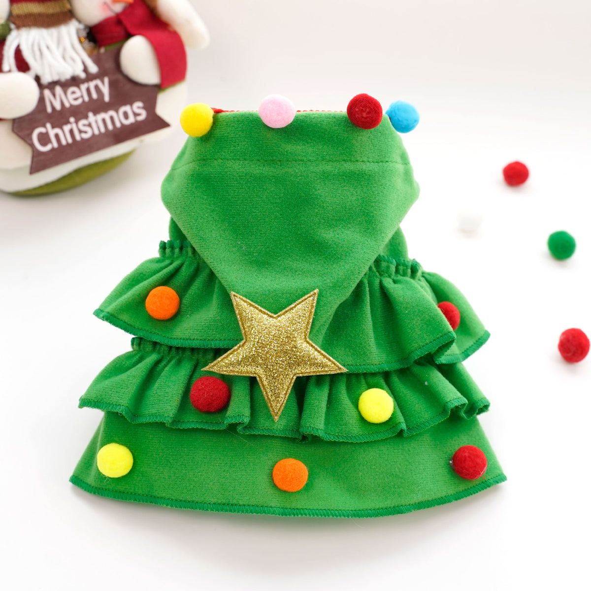 Christmas Tree Design Warm Pet Cloak Cape