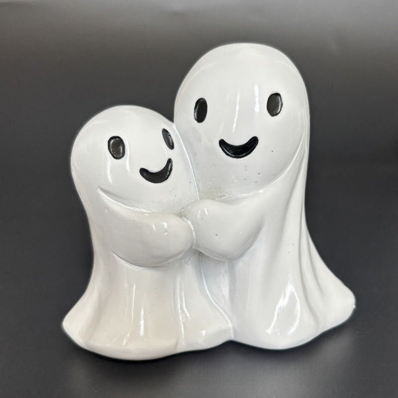 Halloween Cute White Ghost Resin Ornament Party Decoration