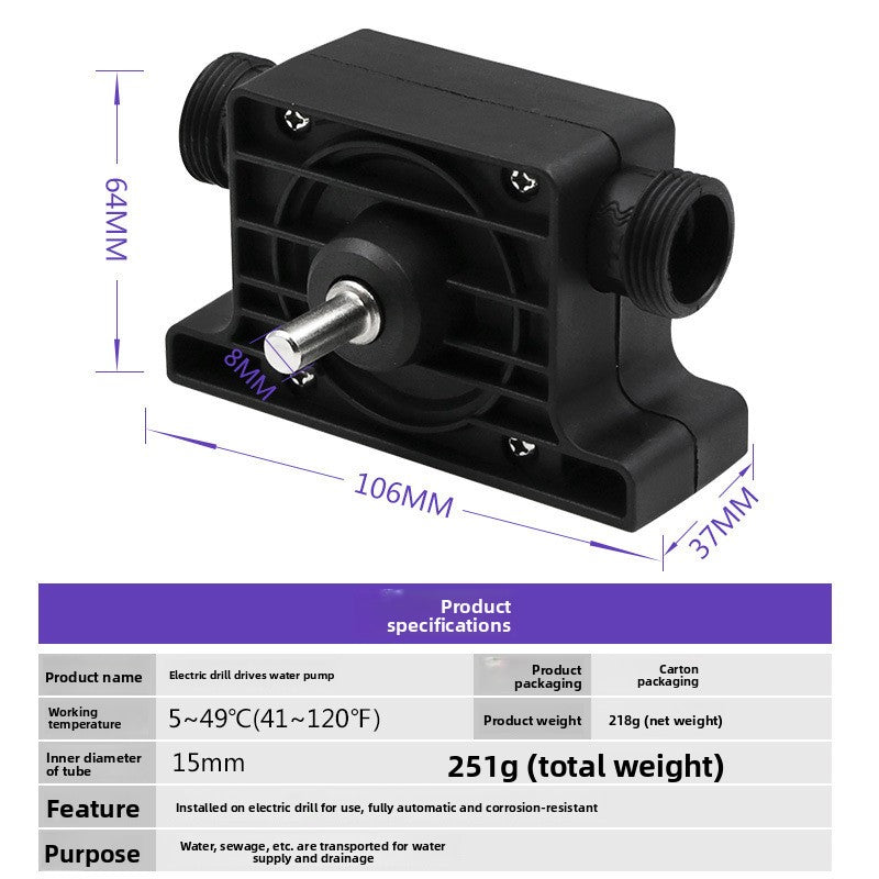 Miniature electric drill-driven pump