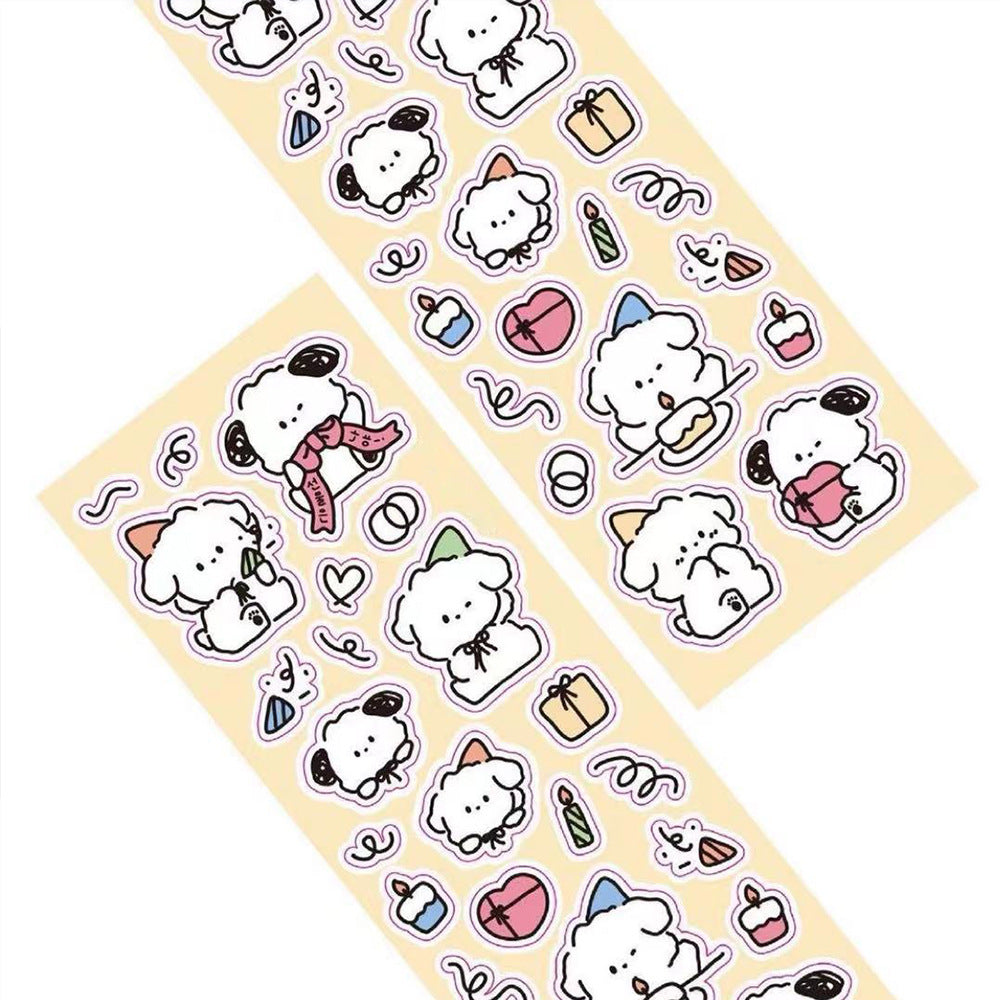 Cute Little White Dog Handbook Stickers