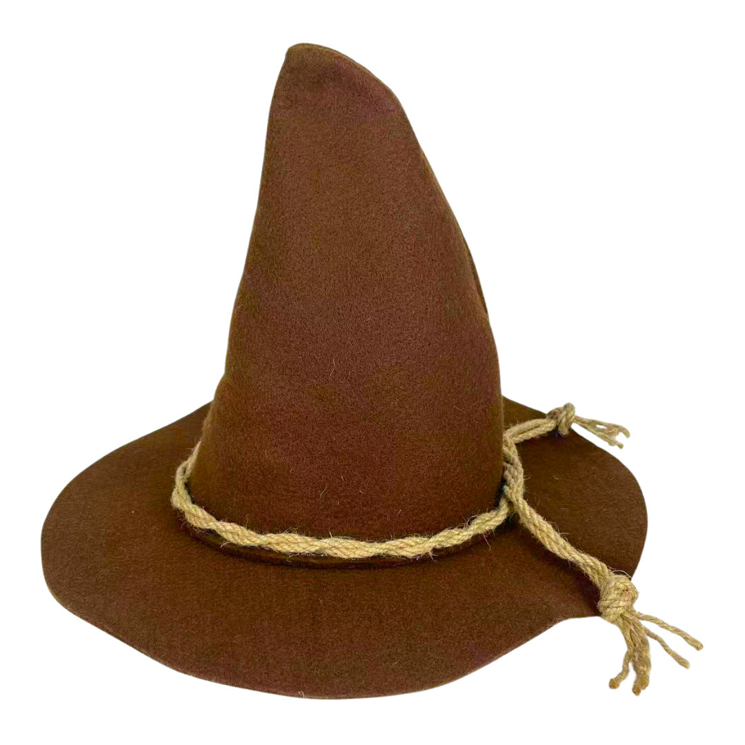 Velvet Witch Hat with Decorations for Halloween Party Costume Accessory
