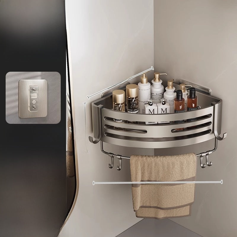 Corner Mount Bathroom Organizer Shelf