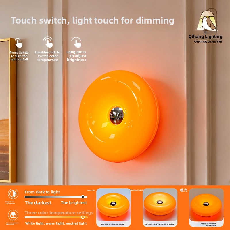 Rechargeable Donut Wall Lamp with Touch Control