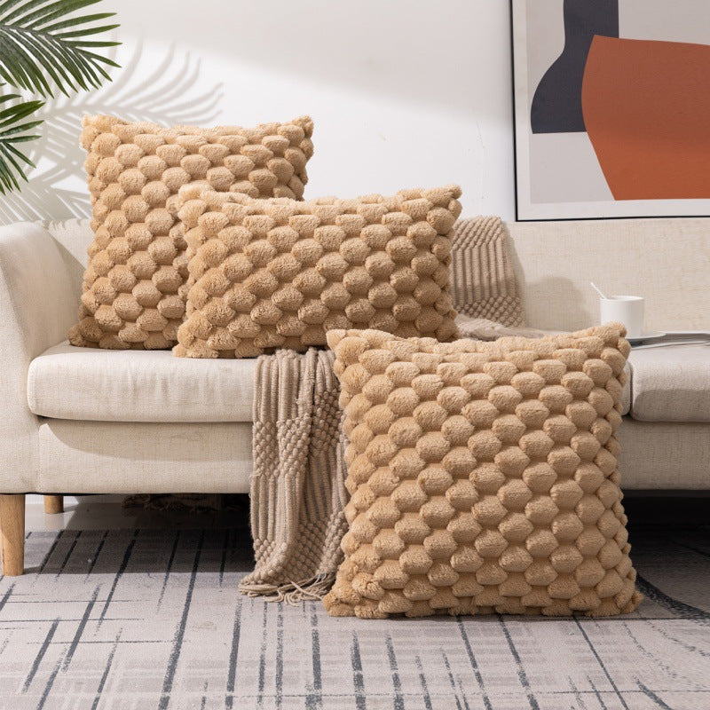 Woven Snowflake Velvet Solid Pillow Cushion Cover