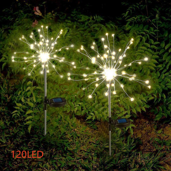 Solar Powered Firework LED String Light Outdoor Waterproof Garden Decoration