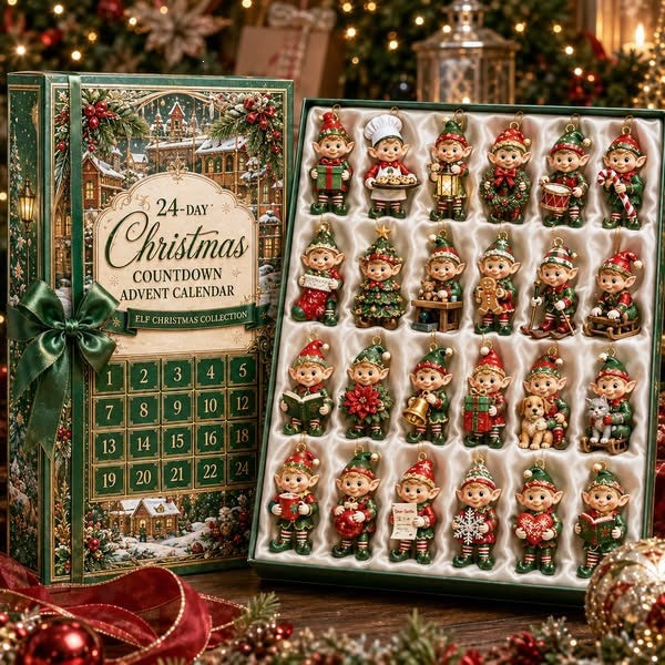 Christmas Advent Calendar Acrylic Blind Box Decoration Collectible Toy