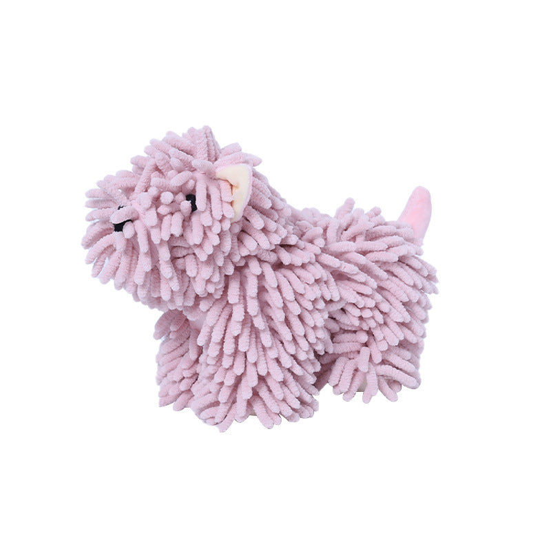 Cartoon Puppy Chenille Hand Towel Soft Absorbent Kitchen Towel