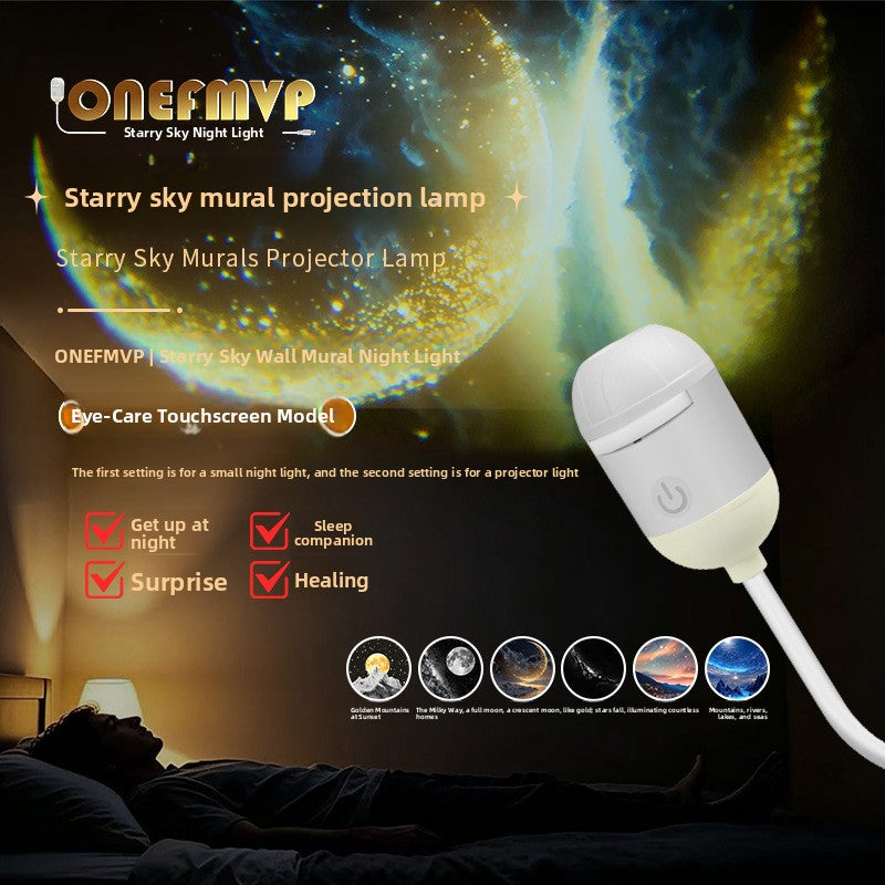 Night light with star projection lamp