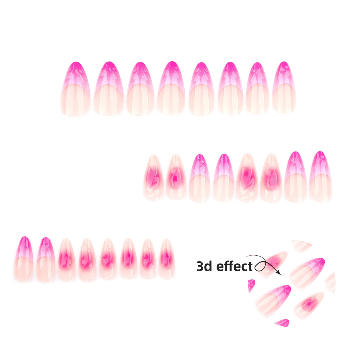 Ombre gradient wearable nail tips