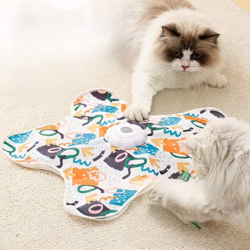 Automatic Interactive Cat Play Toy with Feather Teaser