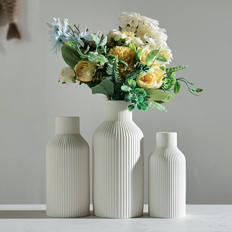 Retro Ceramic Vase Three-Piece Set Home Decorative