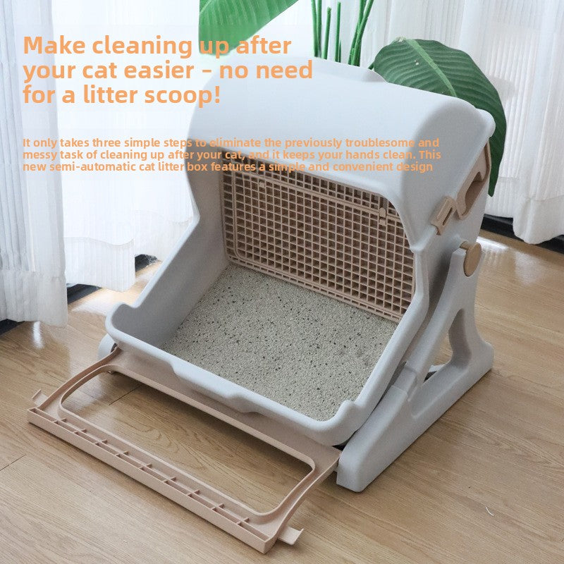 Semi-Automatic Cat Litter Box
