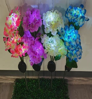 Solar Powered Hydrangea Garden Stake Lights