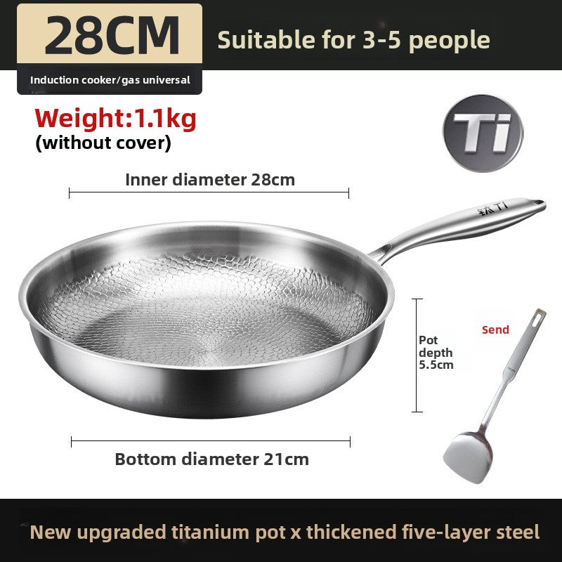Pure Titanium Non-Stick Frying Pan with Hammer Pattern