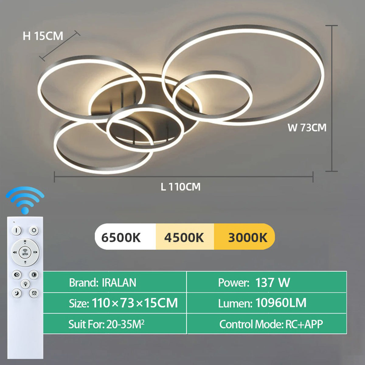 Round Creative Living Room Ceiling Light